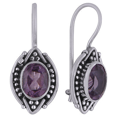 925 Sterling Silver Amethyst Earrings - R3501147-1