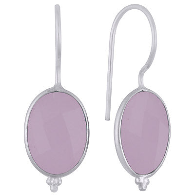 Alluring Rawa Work At Bottom Bezel Rose Quartz Oval Shape 925 Sterling Solid Silver Dangle Earrings - R3501187-18