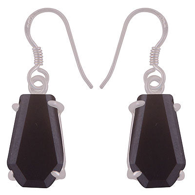 Alluring Stone with Prong Setting Around Smoky Topaz Coffin Shape 925 Sterling Solid Silver Dangle Earrings - R3501188-7