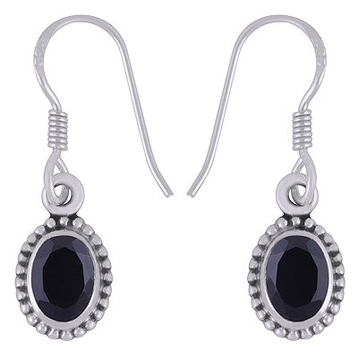 Gorgeous Rawa Work Around Black Onyx Oval Shape 925 Sterling Solid Silver Earrings - R3501191-11