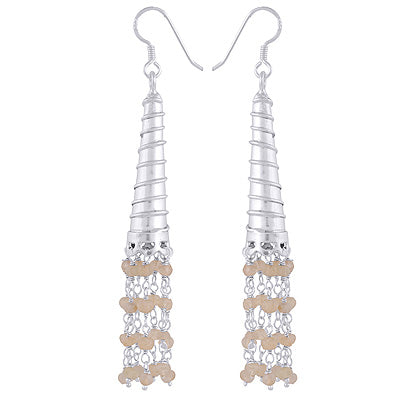 Gorgeous Chandelier w/ Multiple Gemstones Hanging Citrine Round Shape 925 Sterling Solid Silver Earrings - R3501221-4