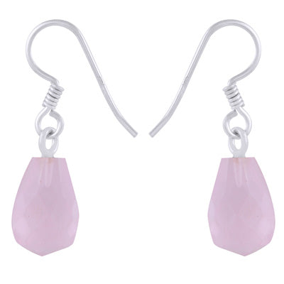 Gorgeous Carved Gemstone Cubic Zirconia Faceted bud teardrop 925 Sterling Solid Silver Earrings - R3501223-11