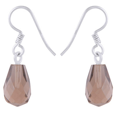 Gorgeous Carved Gemstone Cubic Zirconia Faceted bud teardrop 925 Sterling Solid Silver Earrings - R3501223-12