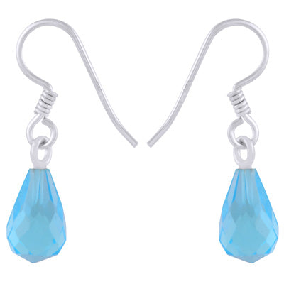 Gorgeous Carved Gemstone Cubic Zirconia Faceted bud teardrop 925 Sterling Solid Silver Earrings - R3501223-14