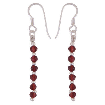 Gorgeous beads Statement Garnet Round Shape 925 Sterling Solid Silver Earrings - R3501243-2