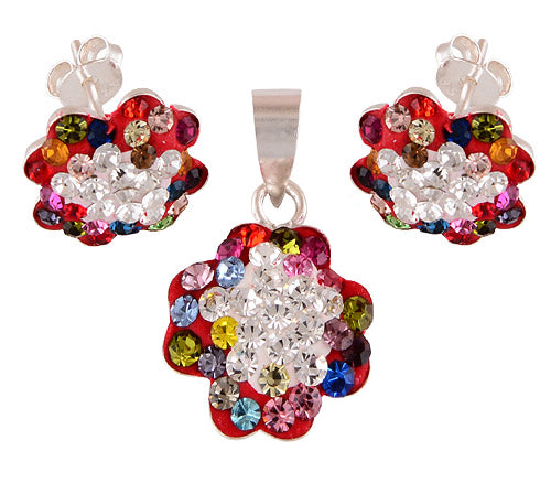 925 Sterling Silver Swarovski Crystal Pendant Sets - R3600354-26