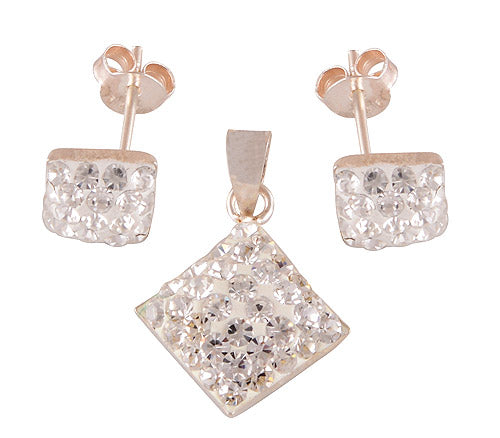 925 Sterling Silver Swarovski Crystal Pendant Sets - R3600366-31