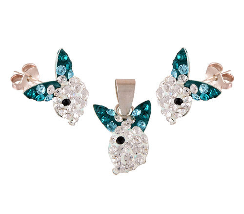 925 Sterling Silver Swarovski Crystal Pendant Sets - R3600455-15
