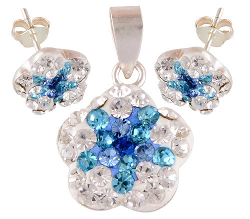 925 Sterling Silver Swarovski Crystal Pendant Sets - R3600457-14