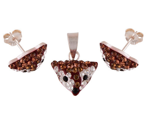 925 Sterling Silver Swarovski Crystal Pendant Sets - R3600458-1