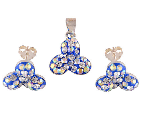 925 Sterling Silver Swarovski Crystal Pendant Sets - R3600461-15