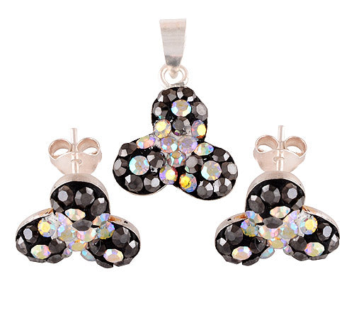 925 Sterling Silver Swarovski Crystal Pendant Sets - R3600461-17