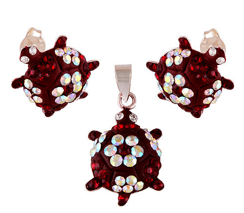 925 Sterling Silver Swarovski Crystal Pendant Sets - R3600470-10