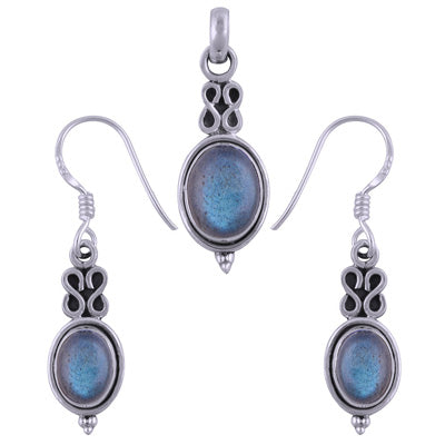 Stunning Wire Work Around Labradorite Oval Shape 925 Sterling Solid Silver Pendants Sets - R3600489-10