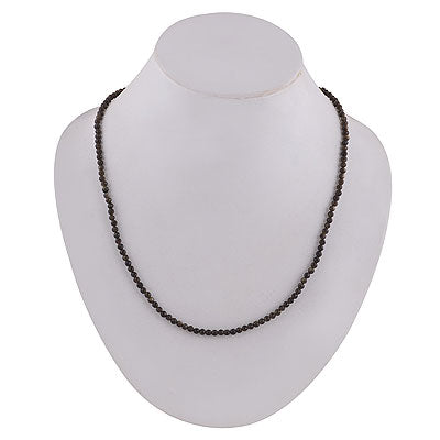 Beautiful Faceted Gemstone Beads Green Tourmaline Round Shape .925 Sterling Silver Necklace - R3700024-3