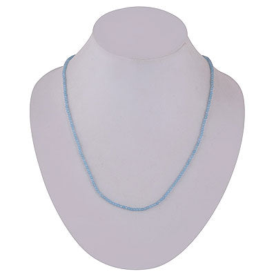 Alluring Tapered Gemstone Beads Aqua Chalcedony Round Shape .925 Sterling Silver Necklace - R3700045-23