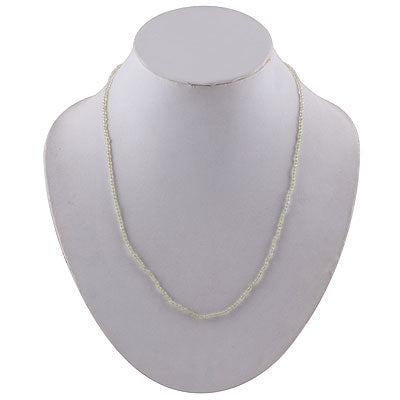 Alluring Tapered Gemstone Beads Prehnite Round Shape 925 Sterling Solid Silver Necklace - R3700045-50
