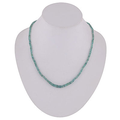 Beautiful Faceted Gemstone Beads Emerald Round Shape .925 Sterling Silver Necklace - R3700047-1