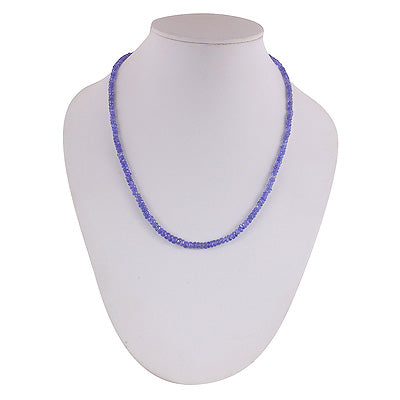 Alluring Loaded with Gemstone Beads Tanzanite Round Shape 925 Sterling Silver Necklace - R3700048-2