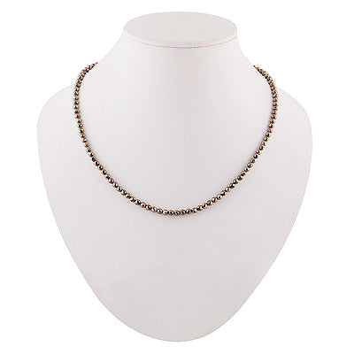 Alluring Loaded with Gemstone Beads Pyrite Round Shape 925 Sterling Solid Silver Necklace - R3700049-1