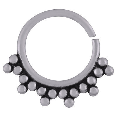 Stunning Handcrafted Work on Plain 925 Sterling Solid Silver Nose & Eye Ring - main product photo (R40290044-1)