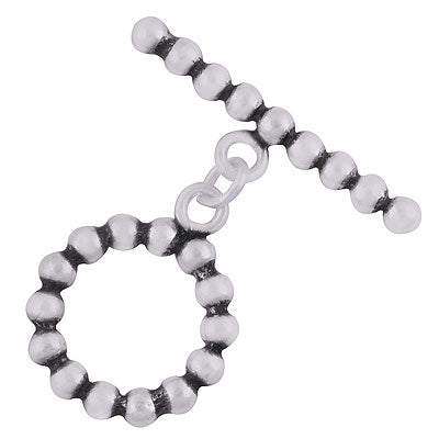 Alluring Bold Rawa Work Around Plain Silver 925 Sterling Solid Silver Toggle Clasp - R40400007-15