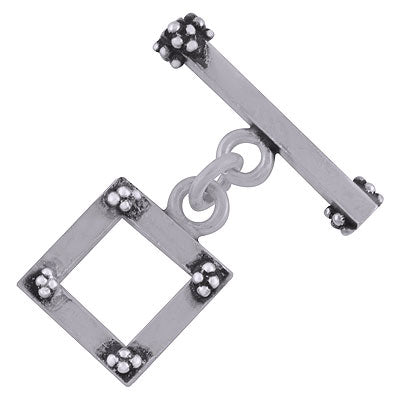 Beautiful Minimal Rawa Work On Plain Silver 925 Sterling Solid Silver Toggle Clasp - R40400007-18