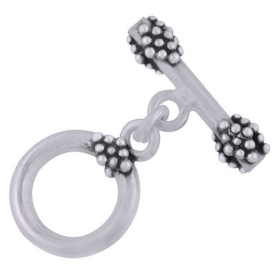 Alluring Rawa Work Clusters On Plain Silver 925 Sterling Solid Silver Toggle Clasp - R40400007-20