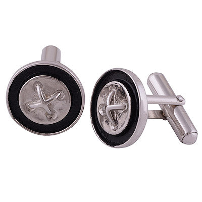 11.4gram Black Onyx Cabochon Stone Cufflinks - R40460000-4