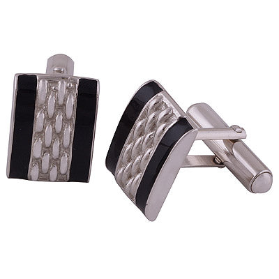 10.9gram Black Onyx Cabochon Stone Cufflinks - R40460000-5