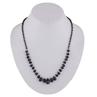925 Sterling Silver Black Onyx Cut Stone Necklace - R4100133-1