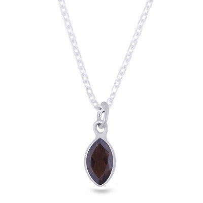 Gorgeous Gemstone Hanging Smoky Topaz Marquise Shape 925 Sterling Solid Silver Necklaces - R4100168-7