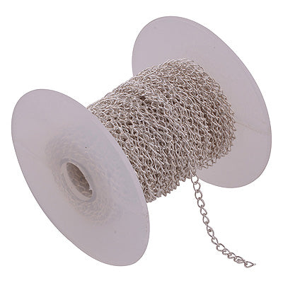 Plain Silver Chain Roll Available Complete Chain With Lock - R4400557-1