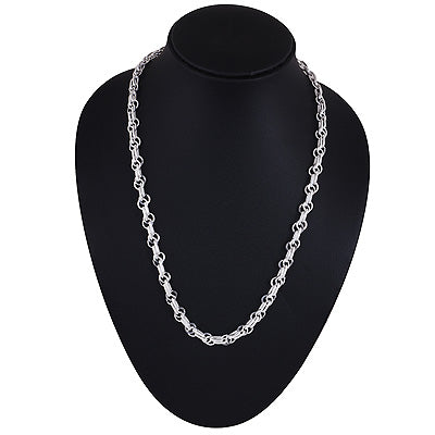 Classic Bold Multiple Shaped Plain 925 Sterling Solid Silver Chain - R4400582-3