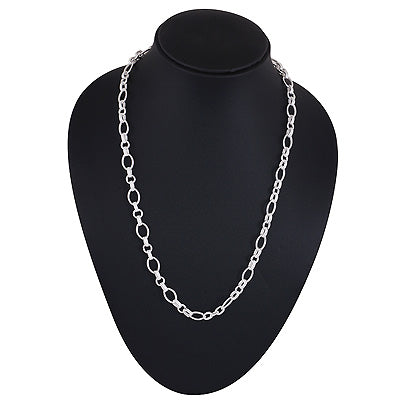 Classic Bold Multiple Shaped Plain 925 Sterling Solid Silver Chain - R4400582-7