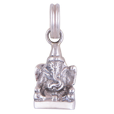 Lord Ganesha Stunning Handmade Plain 925 Sterling Solid Silver Pendant - R4500001-10