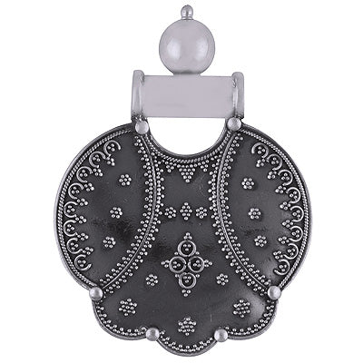 Authentic Oxidised Rawa Work Handcrafted Plain 925 Sterling Solid Silver Pendants - R4500127-25