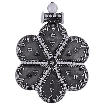 Authentic Oxidised Rawa Work Handcrafted Plain 925 Sterling Solid Silver Pendants - R4500128-1