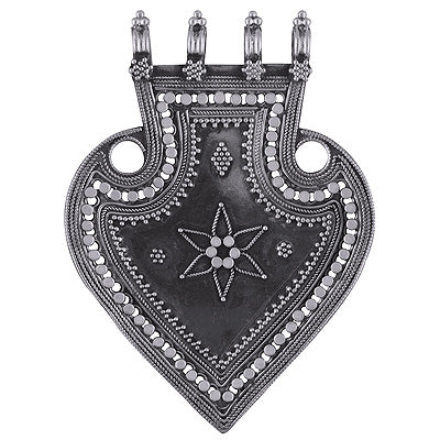 Authentic Oxidised Rawa Work Handcrafted Plain 925 Sterling Solid Silver Pendants - R4500138-2