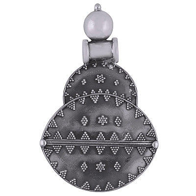 Authentic Oxidised Rawa Work Handcrafted Plain 925 Sterling Solid Silver Pendants - R4500139-2