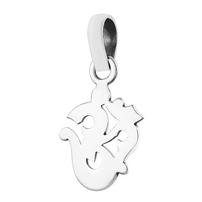 Beautiful OM Design Plain 925 Sterling Solid Silver Pendant - R4500140-11