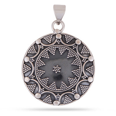 Authentic Oxidised Rawa Work Handcrafted Plain 925 Sterling Solid Silver Pendants - R4500455-1
