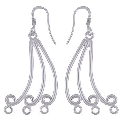 Beautiful Unique Plain Plain 925 Sterling Solid Silver Dangle Earrings - R4600001-9
