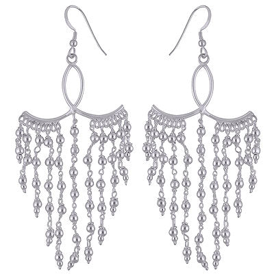 Gorgeous Chandelier Inspired Plain 925 Sterling Solid Silver Dangle Earrings - R4600003-10