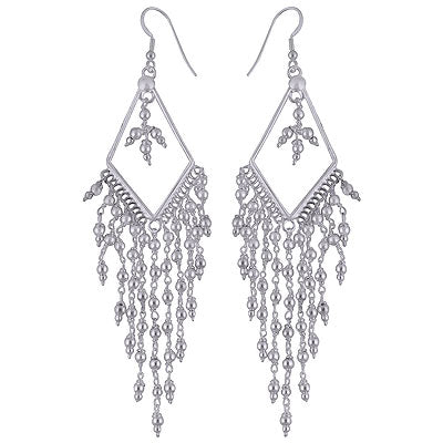 Beautiful Chandelier Inspired Plain 925 Sterling Solid Silver Dangle Earrings - R4600003-11