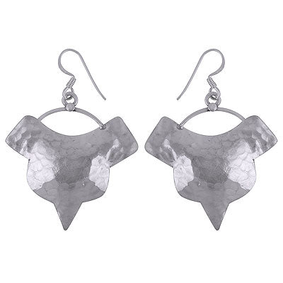 Gorgeous Hammer texture work on Plain 925 Sterling Solid Silver Dangle Earrings - R4600003-4
