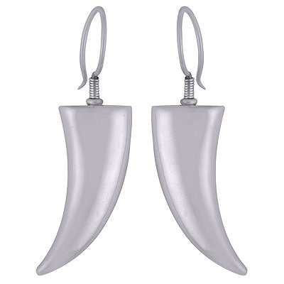 Gorgeous Horn Shaped Plain 925 Sterling Solid Silver Dangle Earrings - R4600003-6