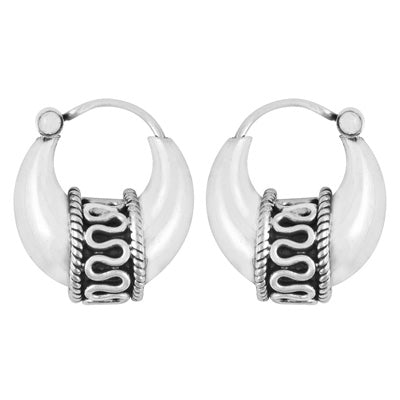 Gorgeous Wire Work Bali 925 Sterling Solid Silver Earrings - R4600167-1