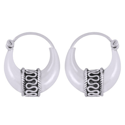 Authentic Wire Design Bali 925 Sterling Solid Silver Silver Earrings - R4600251-1