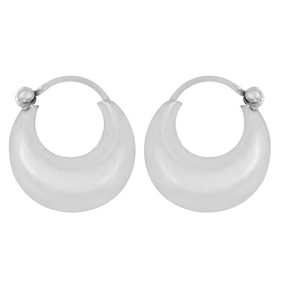 Minimal Bali Plain Design 925 Sterling Solid Silver Silver Earrings - R4600297-1